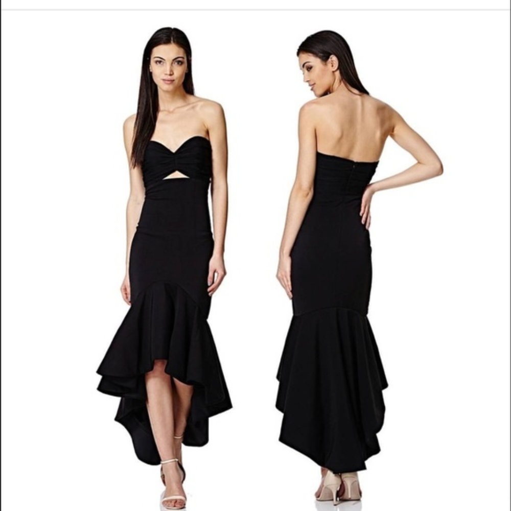 Jarlo High Low Black Ruffle Skirt Dress Small NWT